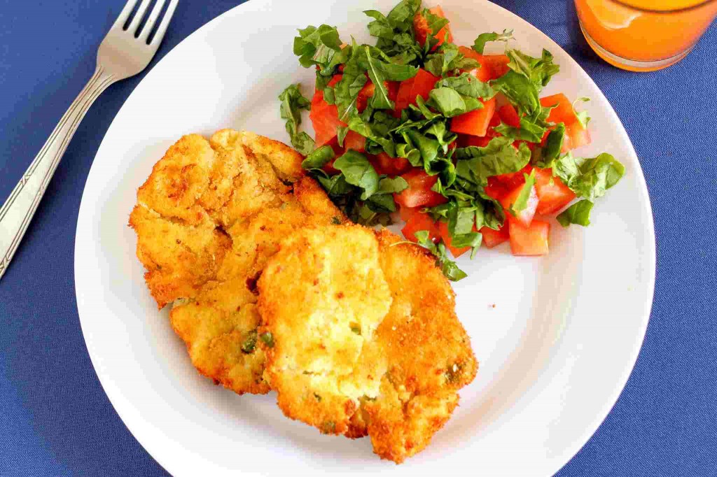 Milanesas de papas y espárragos